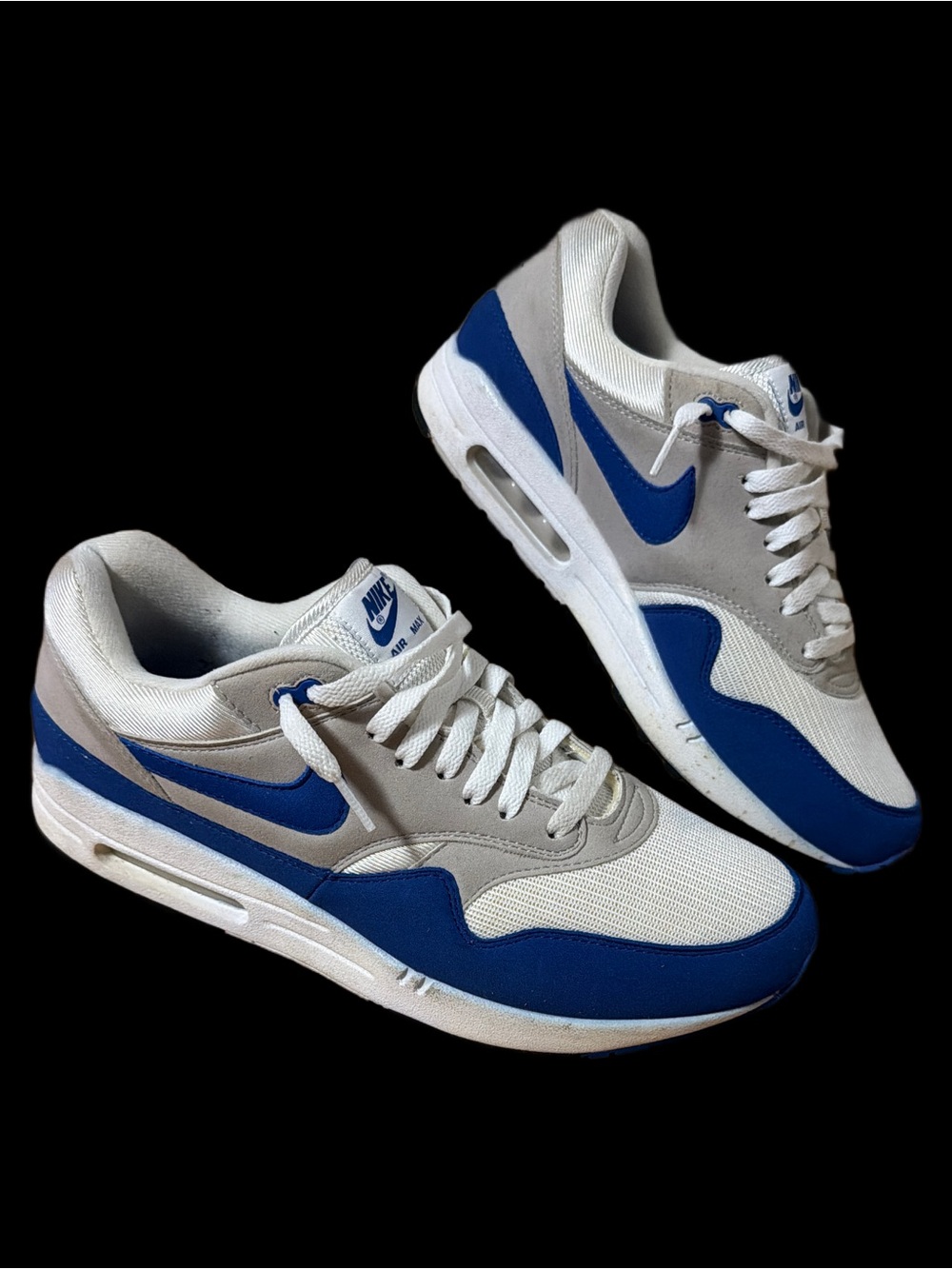 Nike AIR MAX 1 OG ANNIVERSARY Men's size 11 Sneakers WHITE/ROYAL BLUE